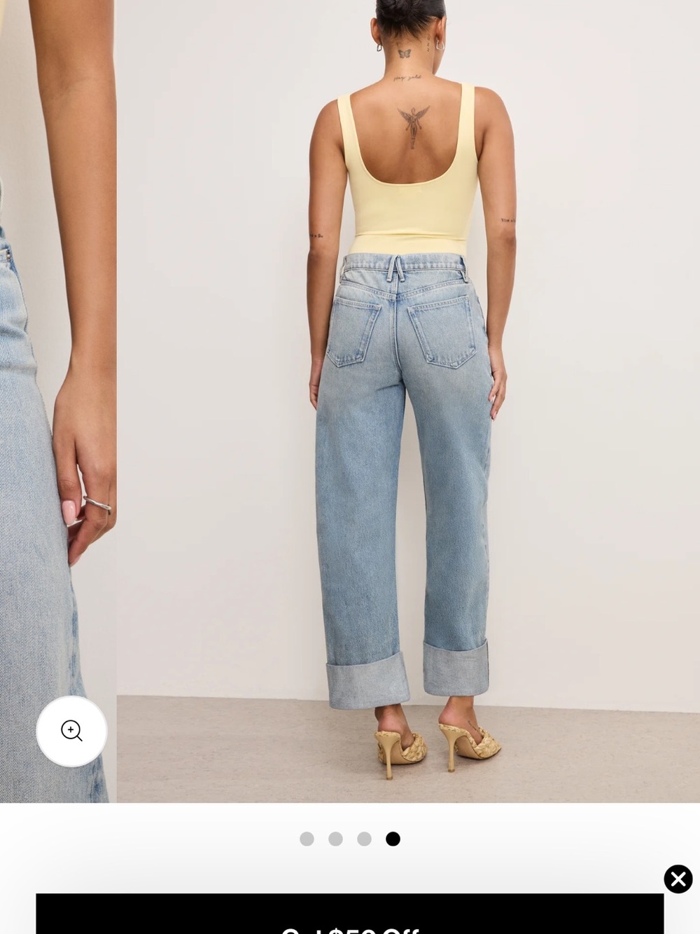 Good American Light Blue High-Rise Barrel Jeans - Picture 3 of 15
